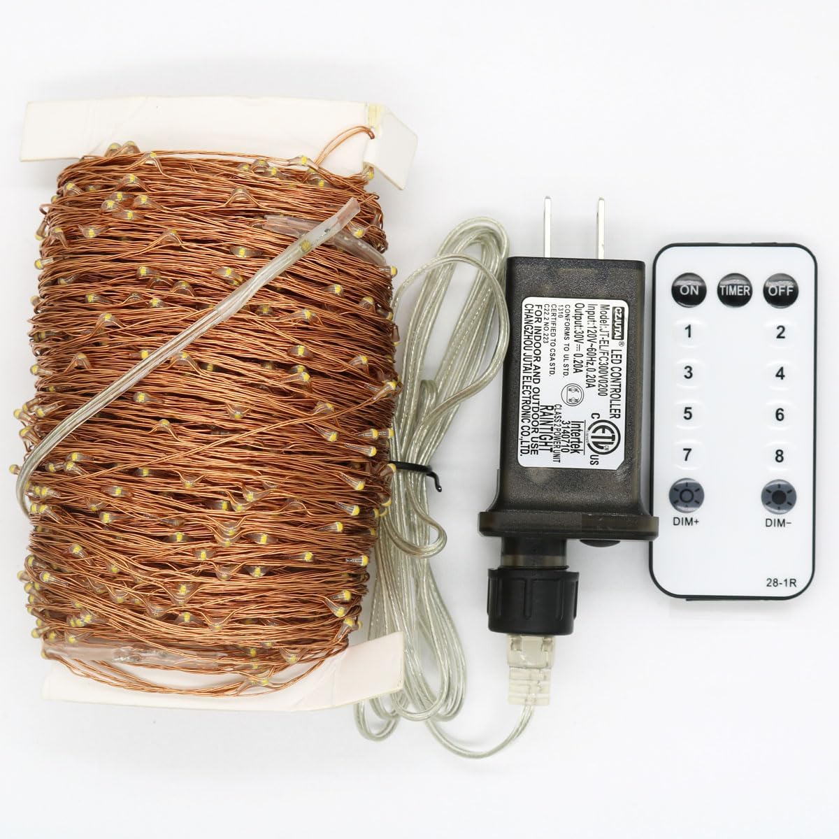 8 Lighting Model Plug in Led String Lights, 1000 Led Fairy Starry Lights on 328ft/100M Copper Wire String Lights + Power Adapter +Remote Control for Christmas(Warm White)