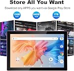 10 Tablette de pouce Android 15(NOT GO) Comprimés 2 en 1 tablette avec clavier 12GB RAM+64 Go ROM(Appui 1TB d'extension) Caméra Tableta 2MP+8MP 6000mAh Souris/Cas/Style de batterie 5G Wifi-6 10.1" Comprimés Android