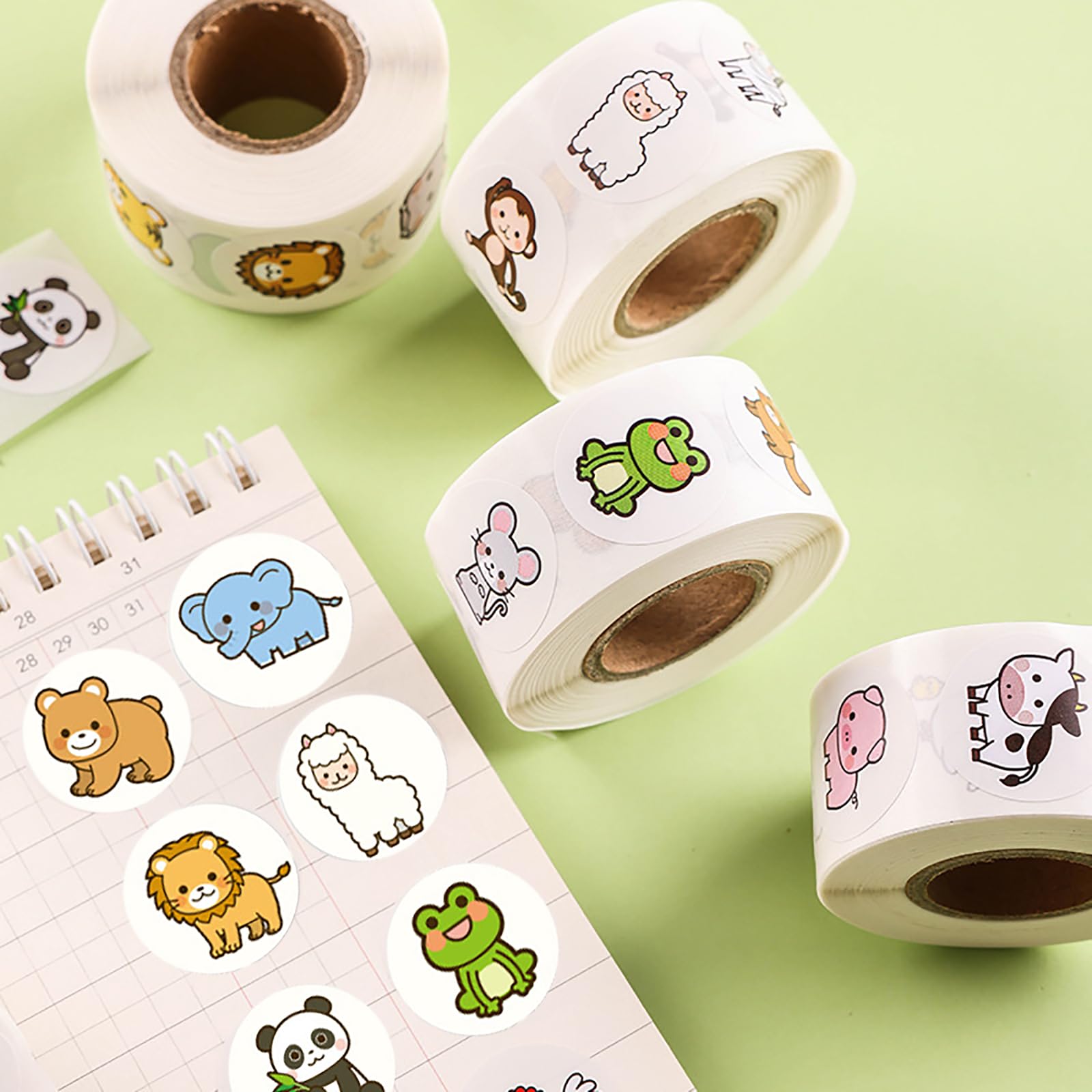 30 Pegatinas De Recompensa Para Niños - Animales Motivadores, 2.5 Cm, Ideales Para Aula Y Casa