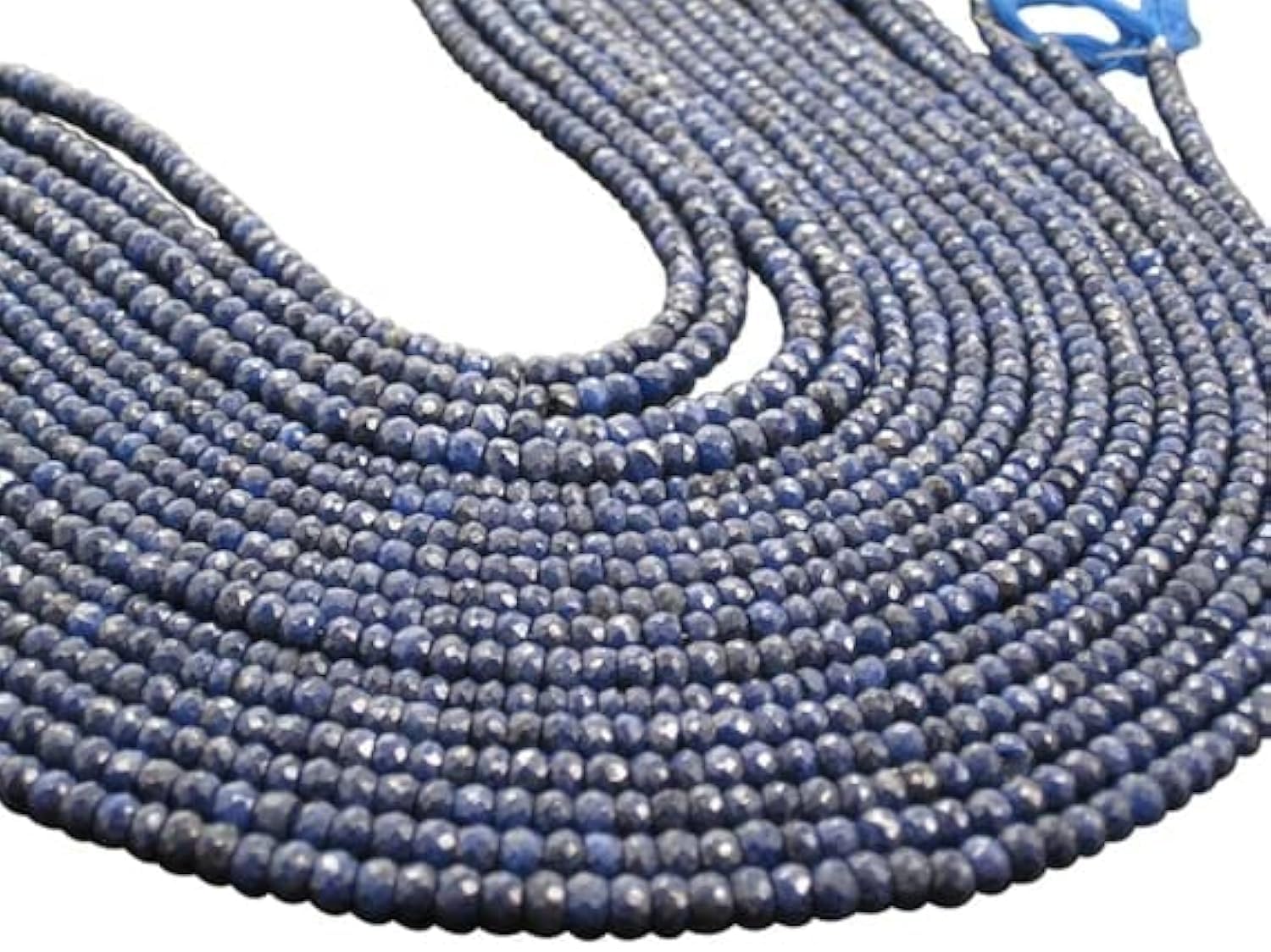Saphir bleu en perles rondelles naturelles de qualité pour créer un cadeau d'anniversaire