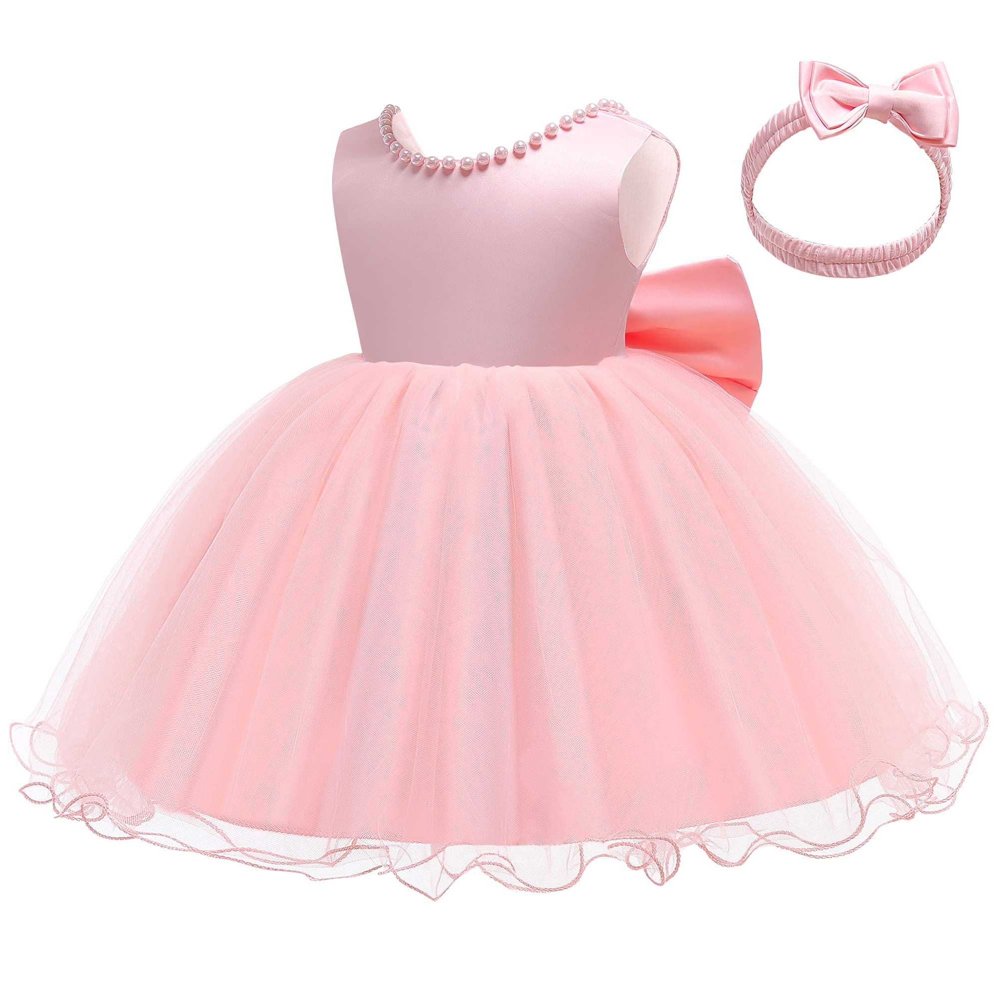 LZH Bébé Filles À Volants Dentelle Dos Nu avec Chapeaux, Bowknot Fleur Robes Pageant Fête De Mariage