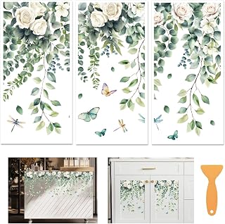 3 Sheets Rub on Transfers for Crafts and Furniture,Rattan Flowers,Cold IOD Transfers Stickers,Rub on Transfer Stickers for Wood,Paper,Glass,Desk,DIY Home Decor(11.8x5.9 Inch)