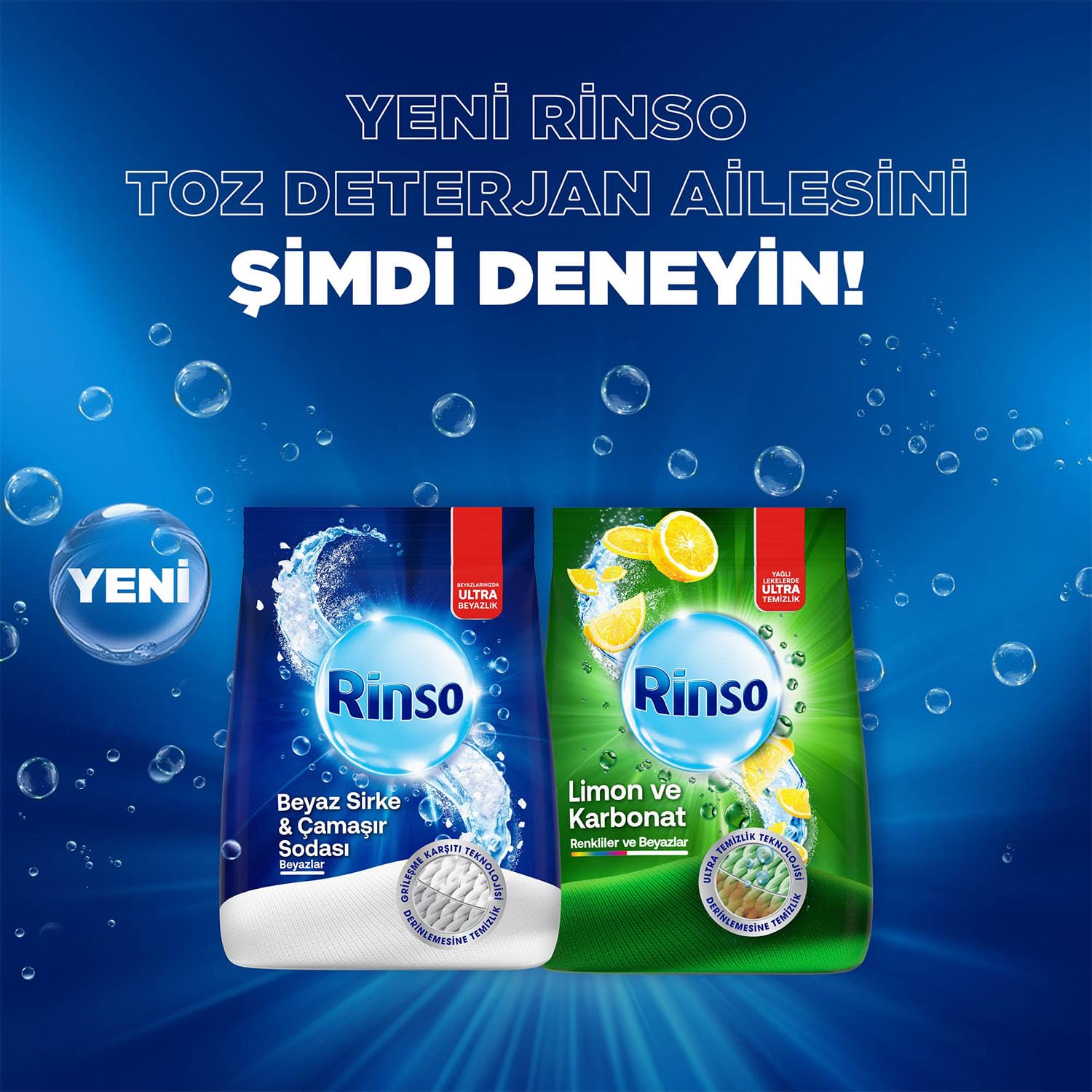 Rinso Beyaz Sirke ve Çamaşır Sodası Beyazlar için Toz Deterjan 8 KG