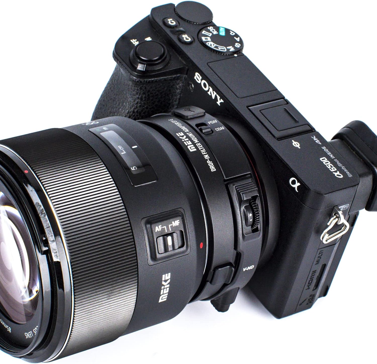 Meike MK-EFTE-C VND Drop-in Filter Auto-Focus Mount Lens Adapter for Canon EF/EF-S Lenses to Sony E Mount Cameras with Variable ND Filter and UV Filter A7SII A7 A6000 A6500 A7SIII A9