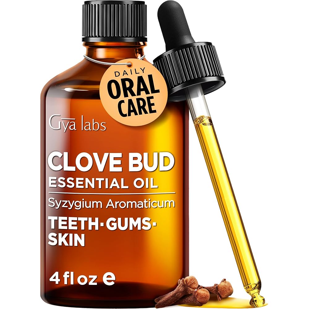 Gya Labs Clove Bud Essential Oil - 4 Fl Oz - 100% Pure Clove Bud Oil for Hair, Skin, Teeth and Gums, Diffuser, Aromatherapy & DIY Candle Making Scent