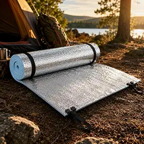 Isolante Térmico EVA Guepardo Aluminizado Camping Trilha Leve Compacto 180x50cm