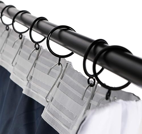 Miniatura 4 de Frelement - Cortinas opacas de 2 capas y ganchos planos, 2 en 1, cortinas con aislamiento térmico para habitación de niños, sala de estar, cama, 1