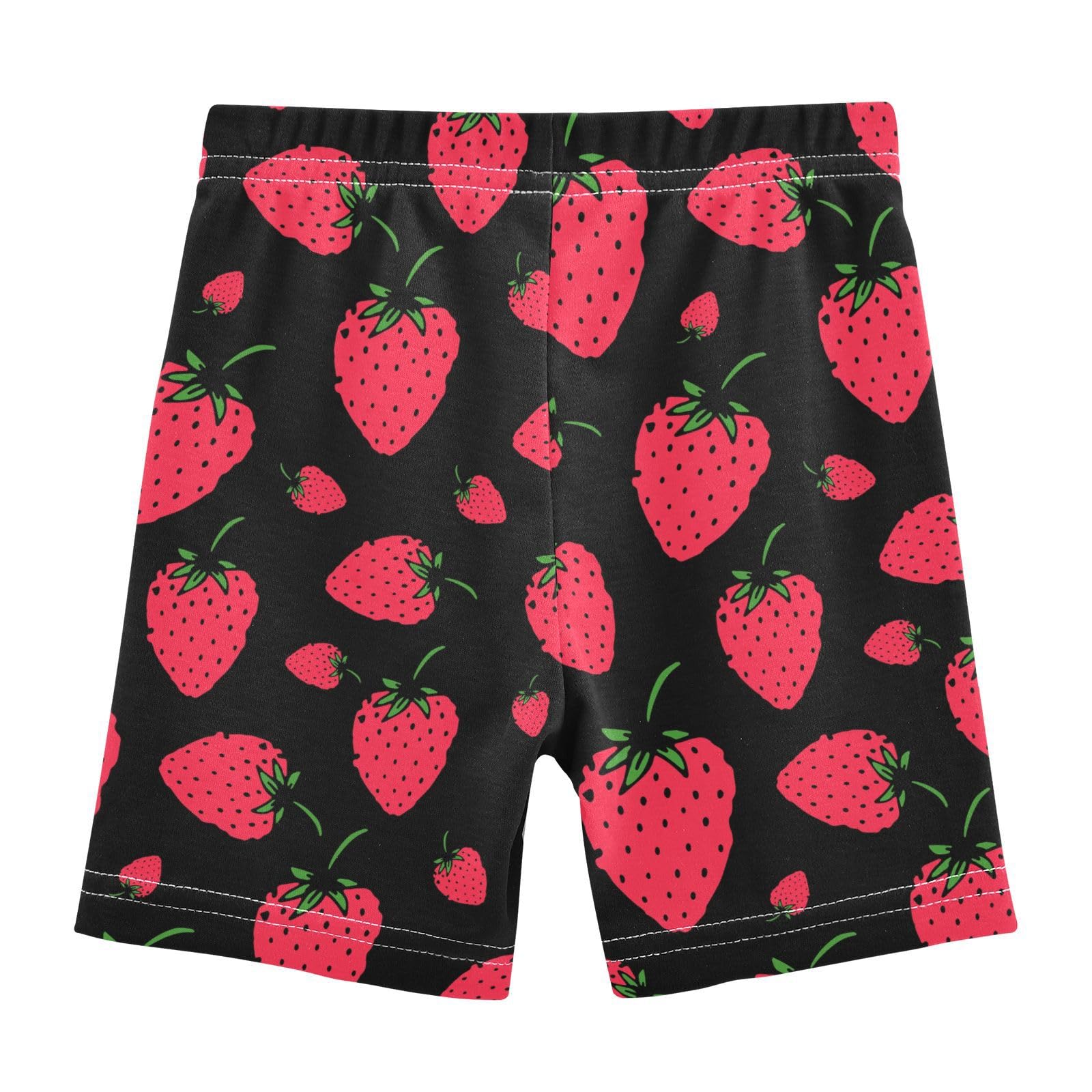 JHKKU Girls Strawberry Shorts Cotton Cartwheel Bike Kids Biker Under Dress Dance Short Girl Clothes 5T