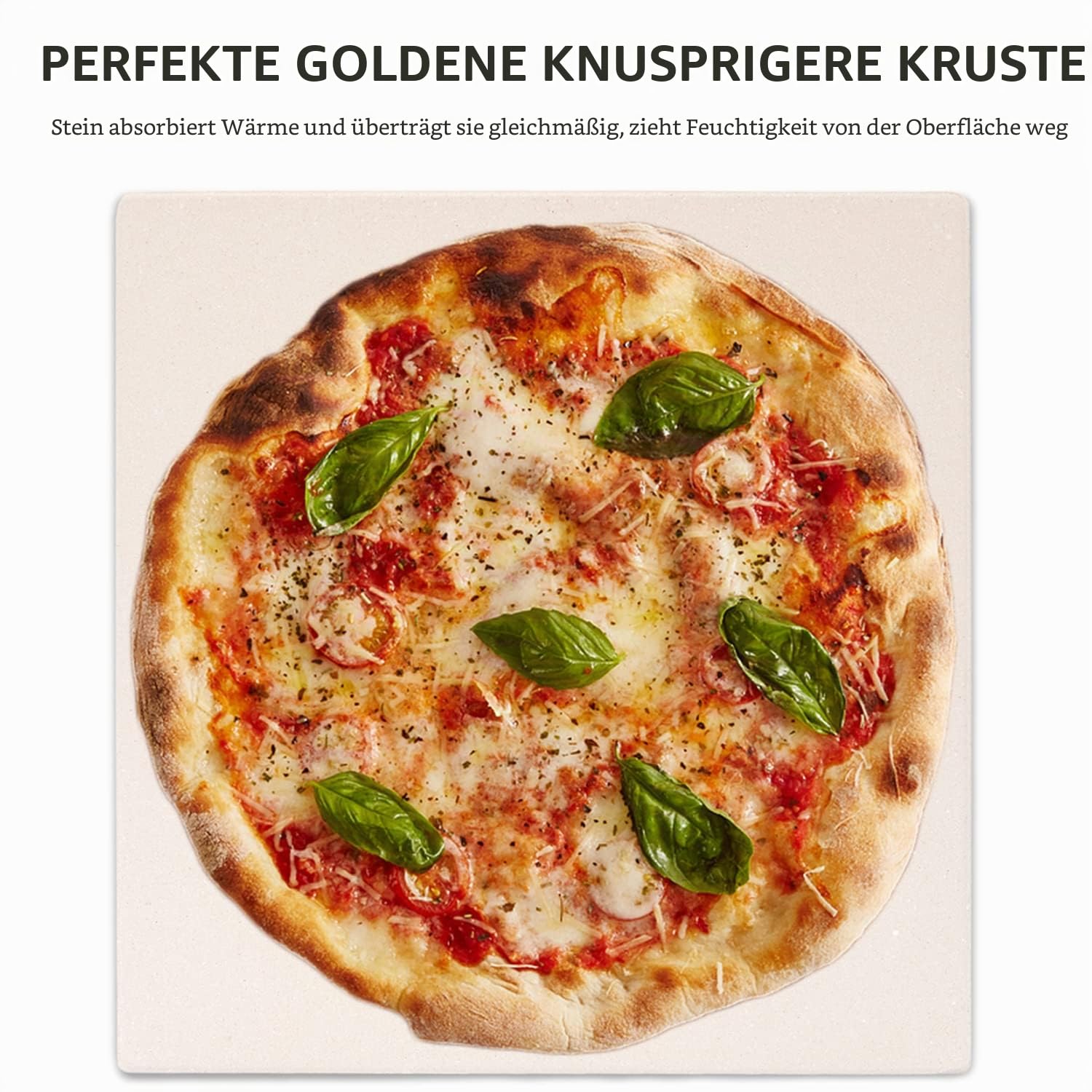26,5 x 25,5 x 1,2 cm Pizzastein für Toaster, rechteckiger Cordierit-Grillstein, Brotbackstein für Grill, Ofen