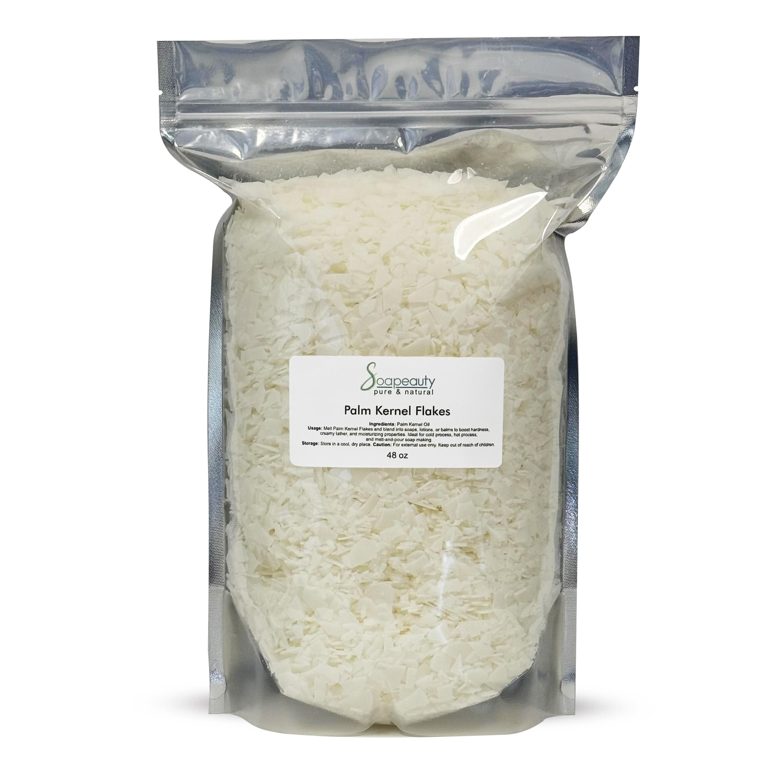 Soapeauty Palm Kernel Oil Flakes | 100% Pure & Natural | Cosmetic Grade for Soap Making & DIY Skincare | 48 oz