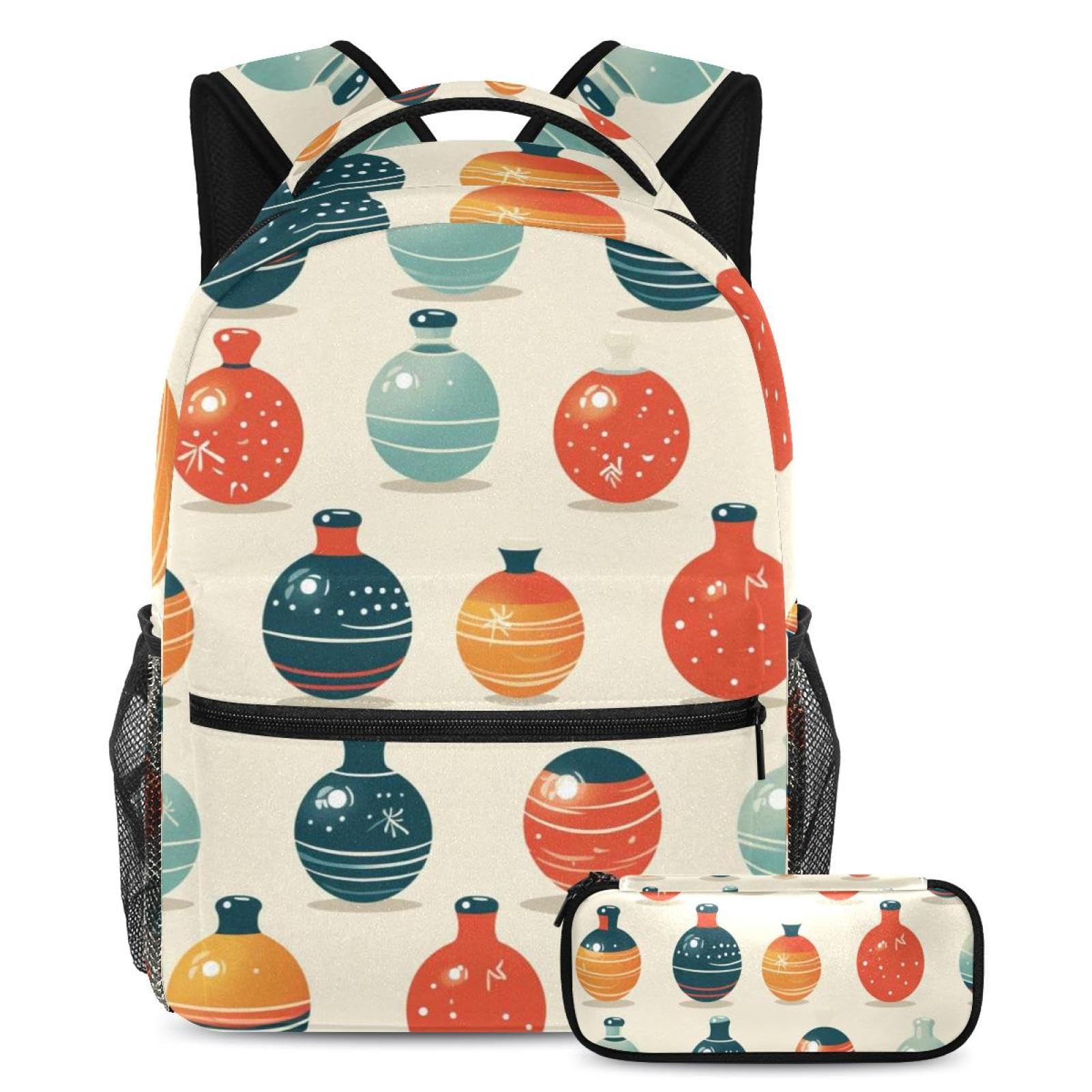 Trousse à crayons et sac à dos imprimé boules de bowling pour adolescents - 7