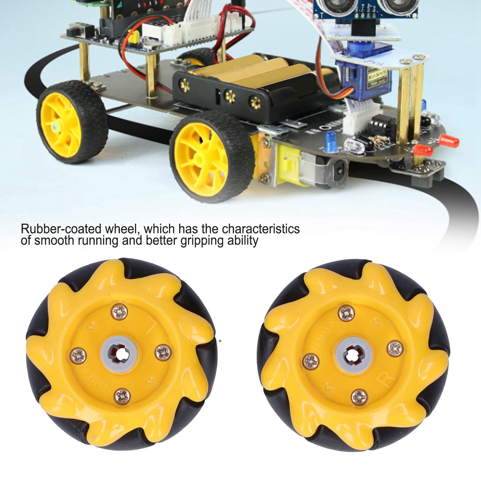 Smart Robot Car Kit 2-Pair Mecanum Wheels – 60mm Omni-Directional