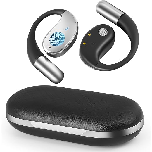 AI Translation Earbuds Real Time 164 Languages Translator Earbuds with 80H Play Time 3 in 1 Open-Ear Translation Headphones with Audio & Video Translation for Travel Business Meeting Learning (Black)