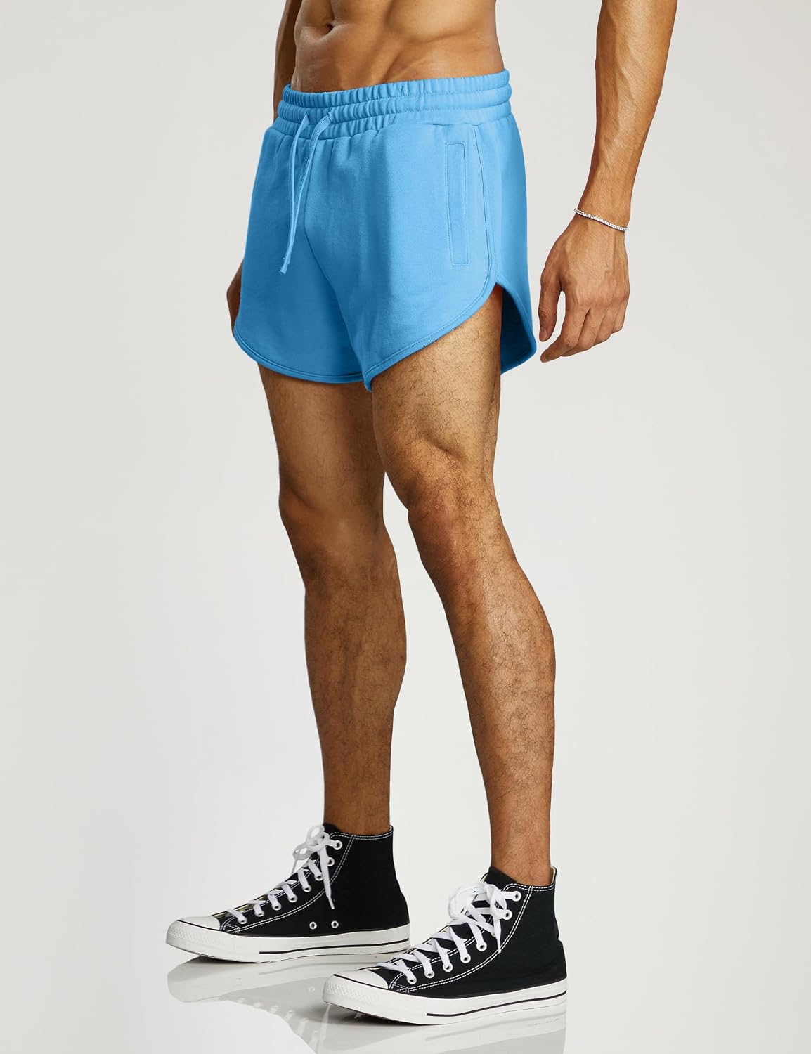 Ouber Men's 3" Gym Workout Short Casual Cotton Bodybuilding Shorts Running Athletic Short with Pockets image 5