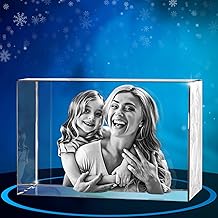 ArtPix 3D Crystal Photo, Christmas Personalized Gifts for Wife, Women, Mom, Her, Him, Men, Mother, Grandma, Great Xmas Customized Gift With Your Own Photo, Custom Glass 3D Laser Etched Picture Wedding