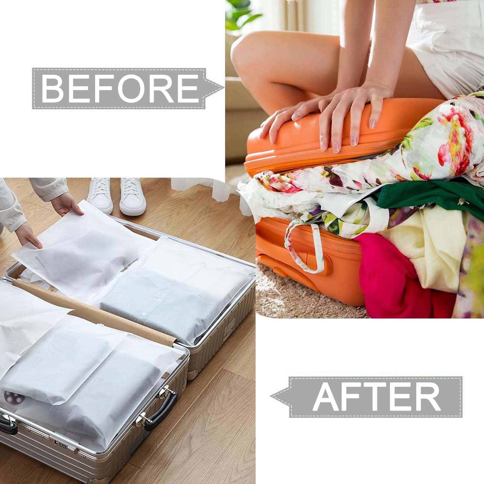 30 Pièces Sac De Rangement Vetement Plastique Transparent Zip, Sacs De