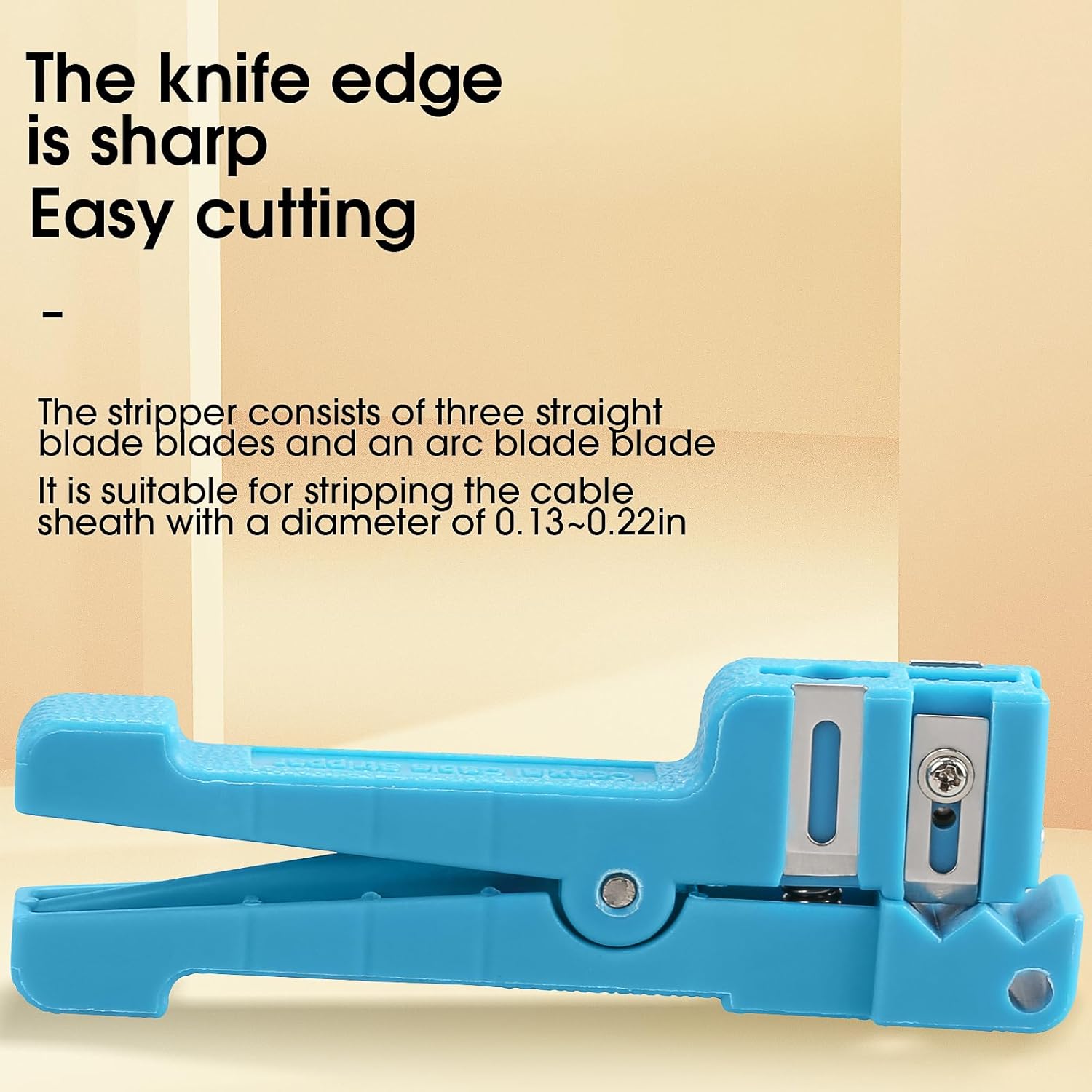 （2pcs）45-163 Fiber Optic Coaxial Cable Stripper 3.2-5.6mm Fiber Transverse Loose Tube Stripper Fiber Optic Stripper Fiber Optic Cable Stripping Cleaver Slitter Fiber Optic Cutter Tool (Blue)