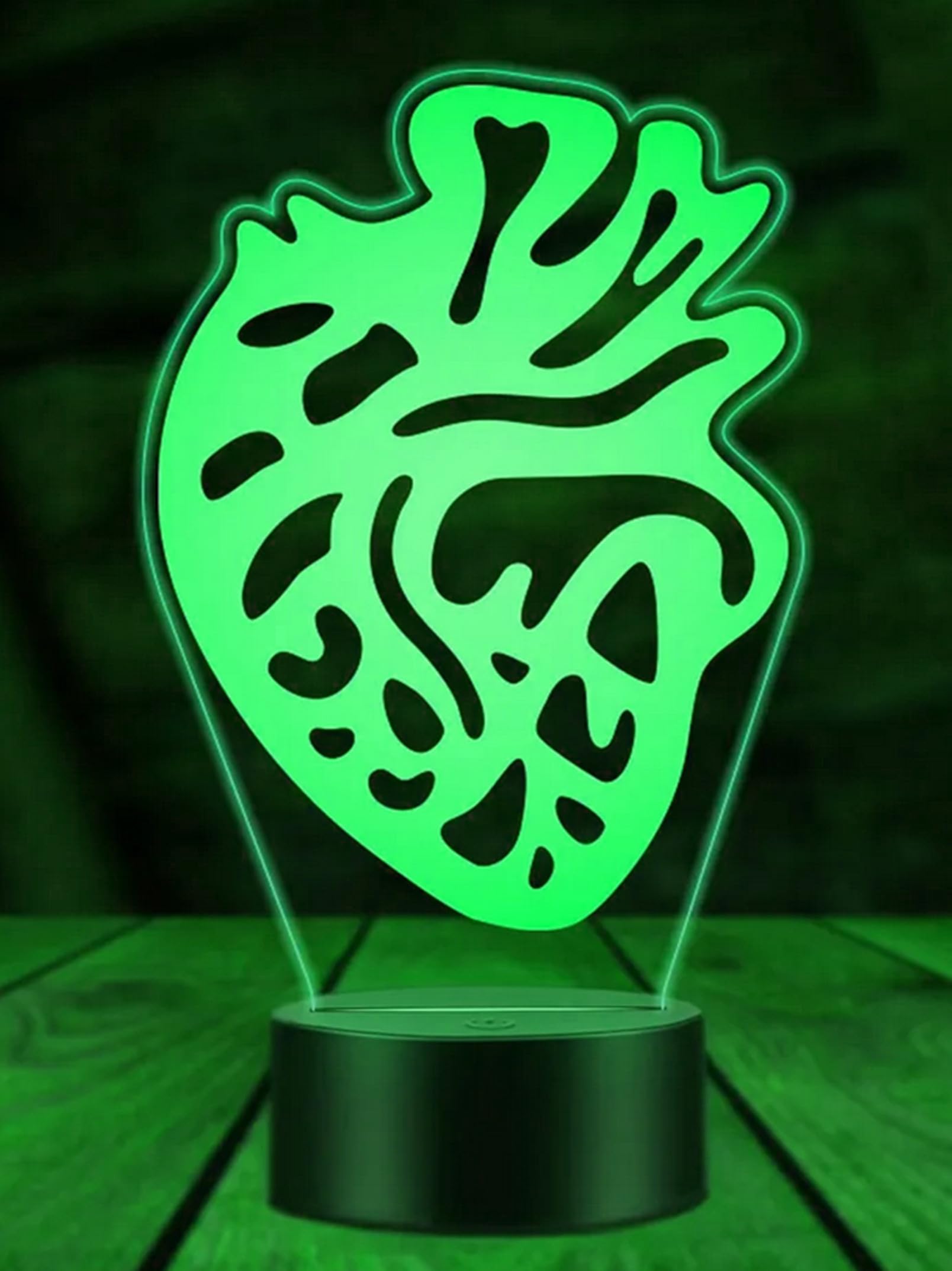 Lampa nastrojowa 3D w kształcie serca, 7 kolorów, przełącznik dotykowy, LED, USB, do domu, na imprezę i urodziny.