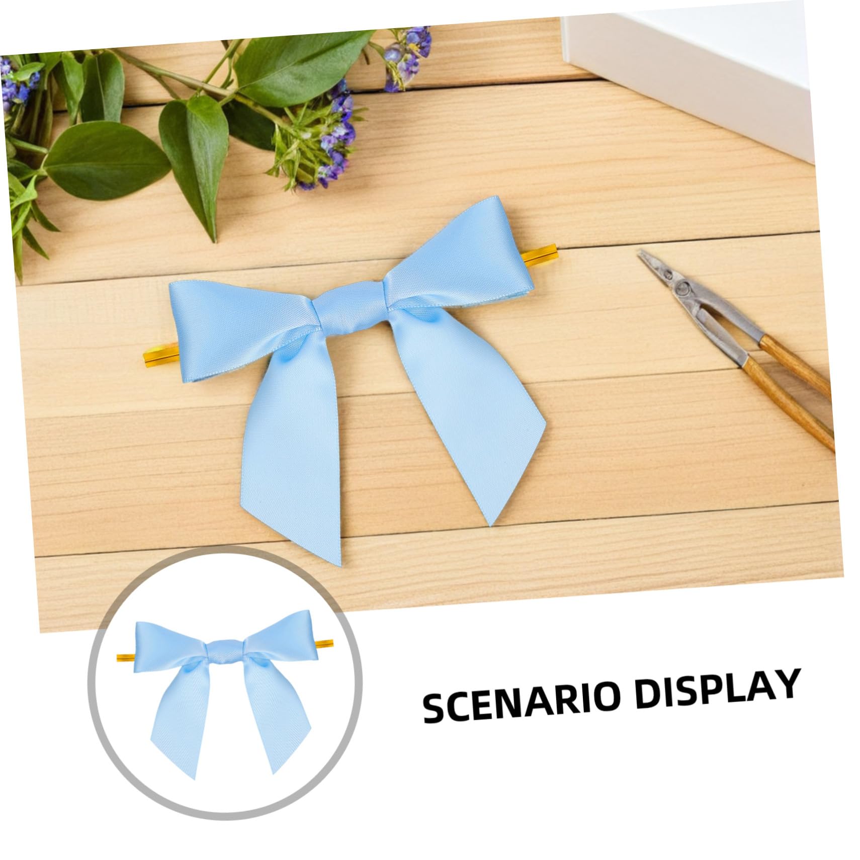 100 Piezas Lazos de Cinta Preatados con Alambre para Embalaje Bows Decorativos de Cierre Rápido para Bolsas de Regalo Fiestas Bodas y Manualidades DIY