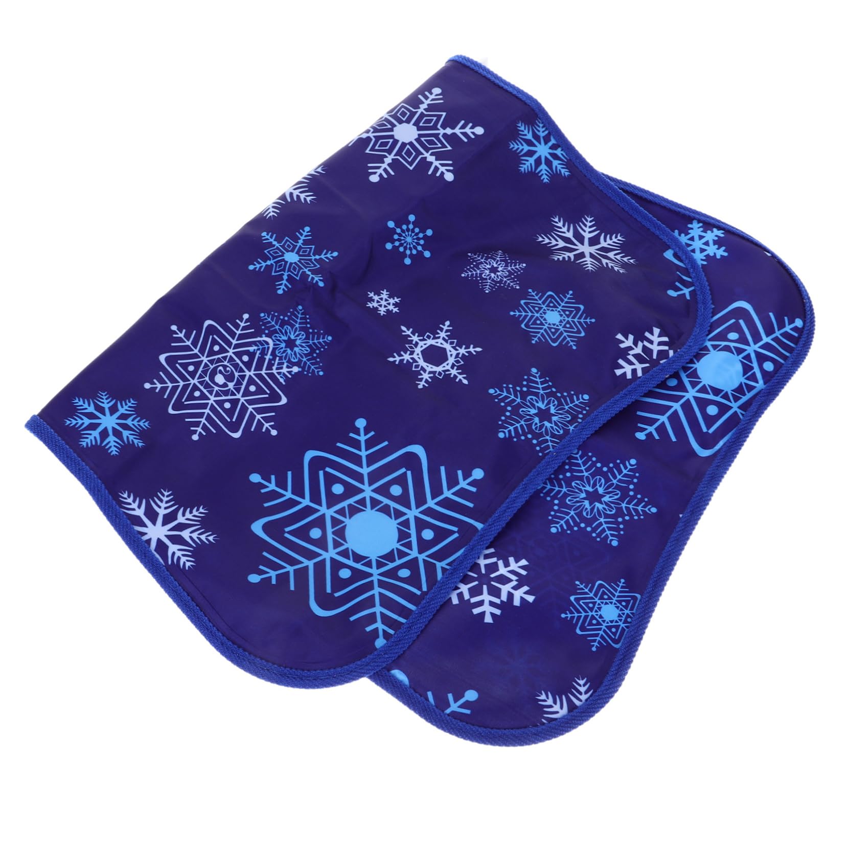 Ciieeo 5 Pièces Oreiller été Auto et Rempli Eau Oreiller Rafraîchissant Polyvalent et pour Camping Extérieur et Sieste Adulte Bleu Foncé Motif Flocon