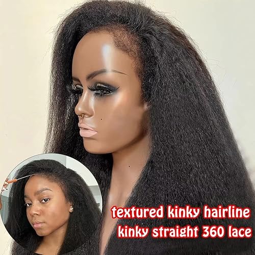 Miniatura 4 de Peluca de cabello humano rizado HD 360 con encaje frontal Yaki Kinky Straight Pelucas de cabello humano prearrancado rizado de bebé transparente HD