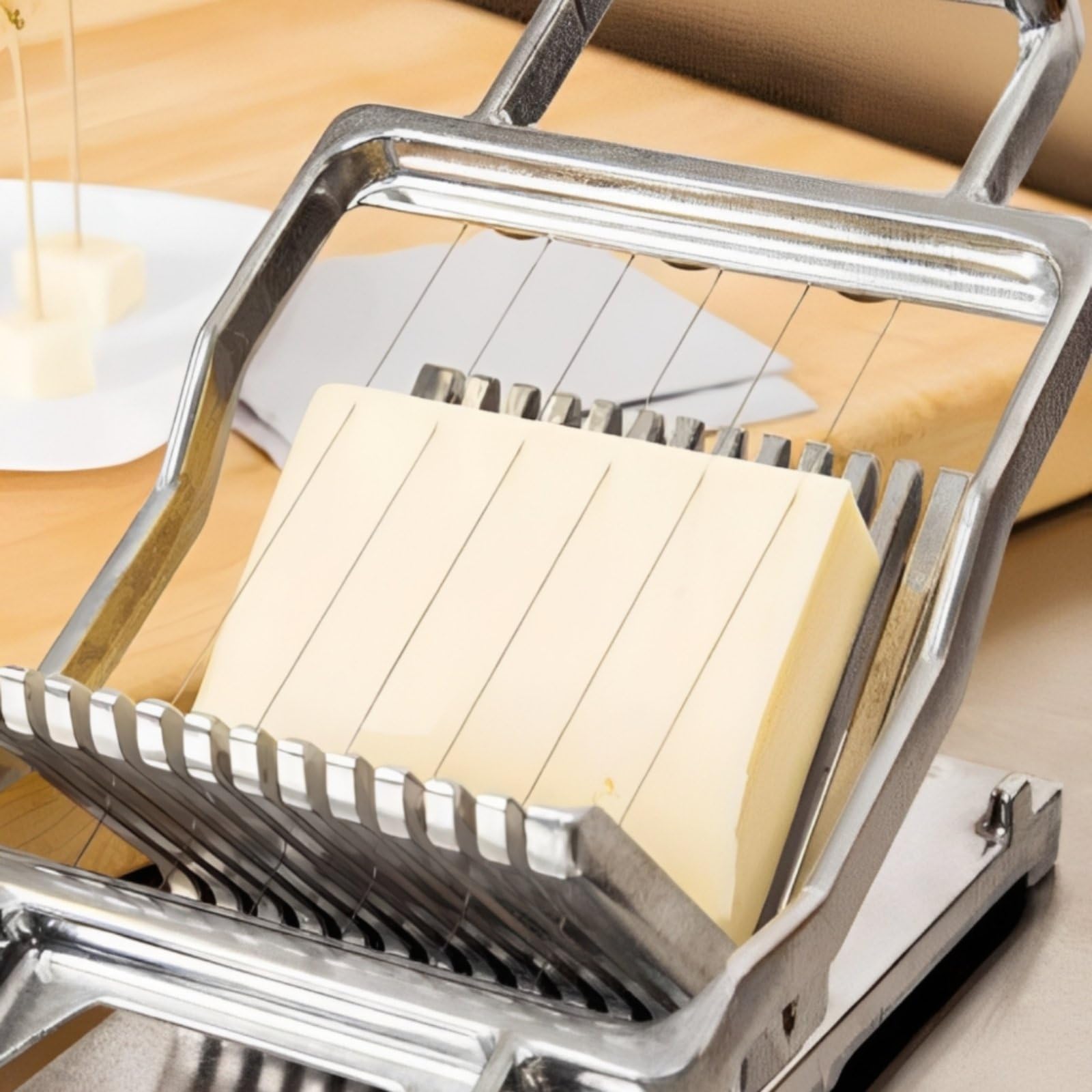 Käsehobel Käse Schneider Schneidedraht Küchenwerkzeug Küchenhobel mit Rutschfesten Saugfüßen Und Feinem Edelstahldraht für Gleichmäßige Scheiben für, 20MM, Käseschneider