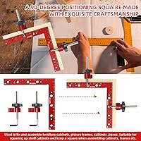Vista 5 de Cuadrados de sujeción para carpintería, 6.3" x 6.3" cuadrados de posicionamiento de 90 grados, abrazaderas de esquina de ángulo recto