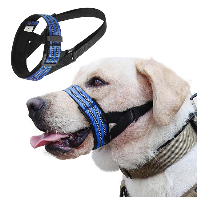 PETCUTE Bozal para Perros Pequeños y Medianos,Ajustable Bozal de Nylon para Perros,Bozal de Suave para Perros…