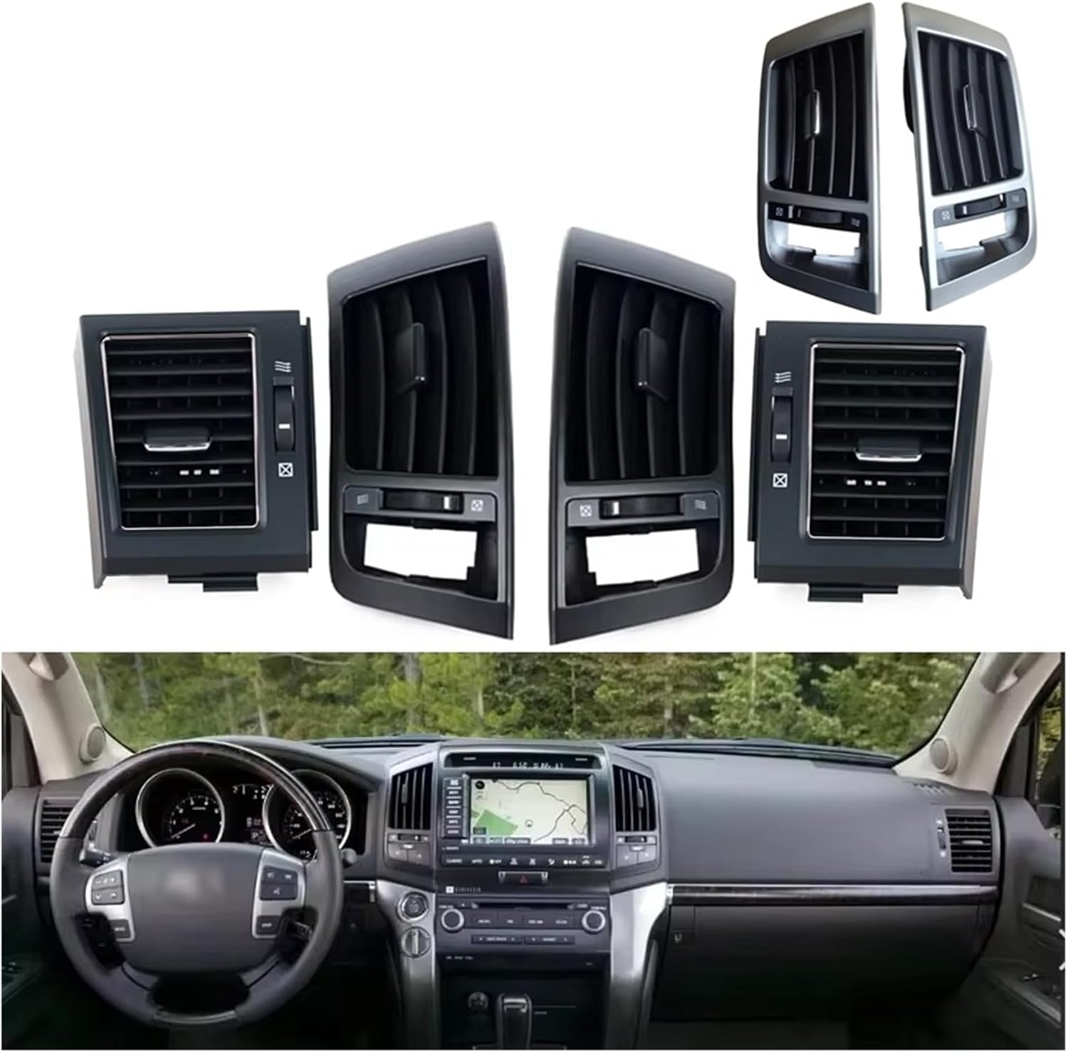 Compatible with Toyota Land Cruiser 200 LC200 2008-2013 Car A/C Air Conditioner Outlet Air Grill Car-styling(Right)