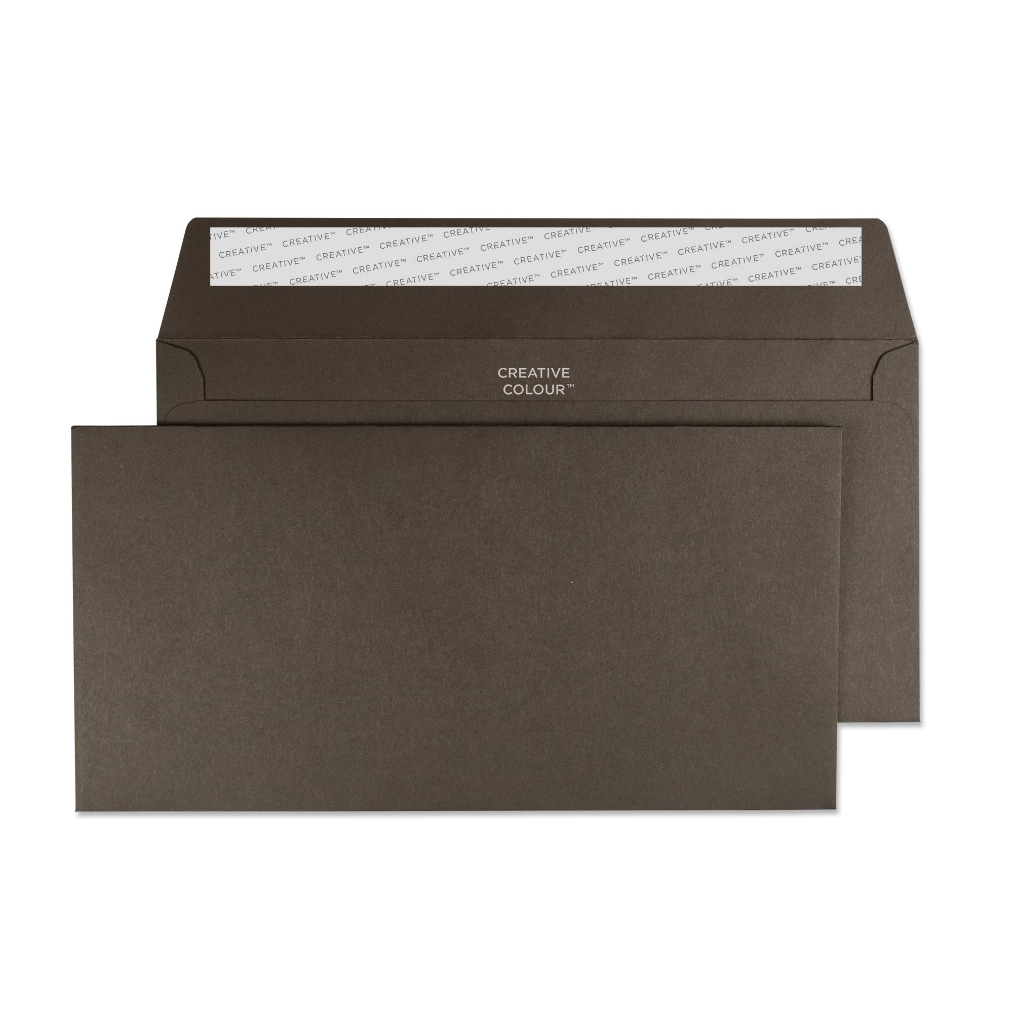 Blake Creative Colour DL+ 114 x 229 mm 120 gsm Peel & Seal Wallet Envelopes (25226) Bitter Chocolate - Pack of 25