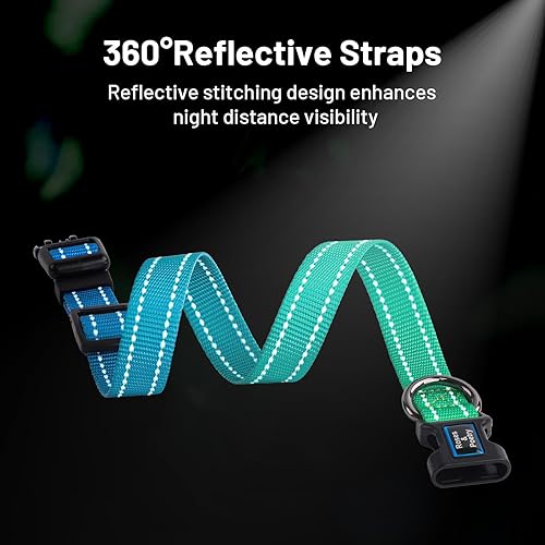 Miniatura 67 de Roses&Poetry Collares para perros medianos, con estampado de leopardo, collar ajustable de nailon para mascotas, duradero y reflectante para perros