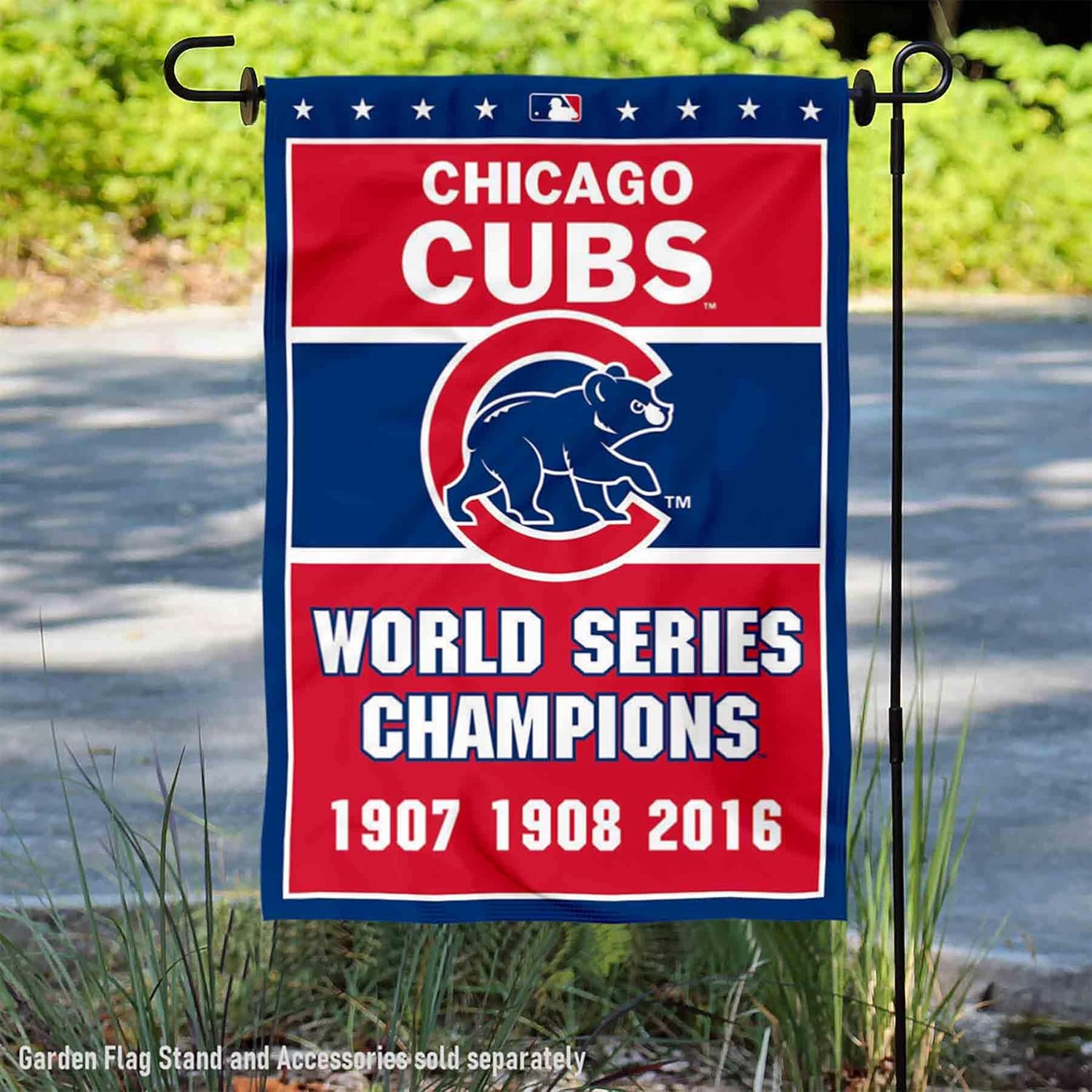 Chicago Baseball Team 3-Time Champions Double Sided Garden Flag - Image 2