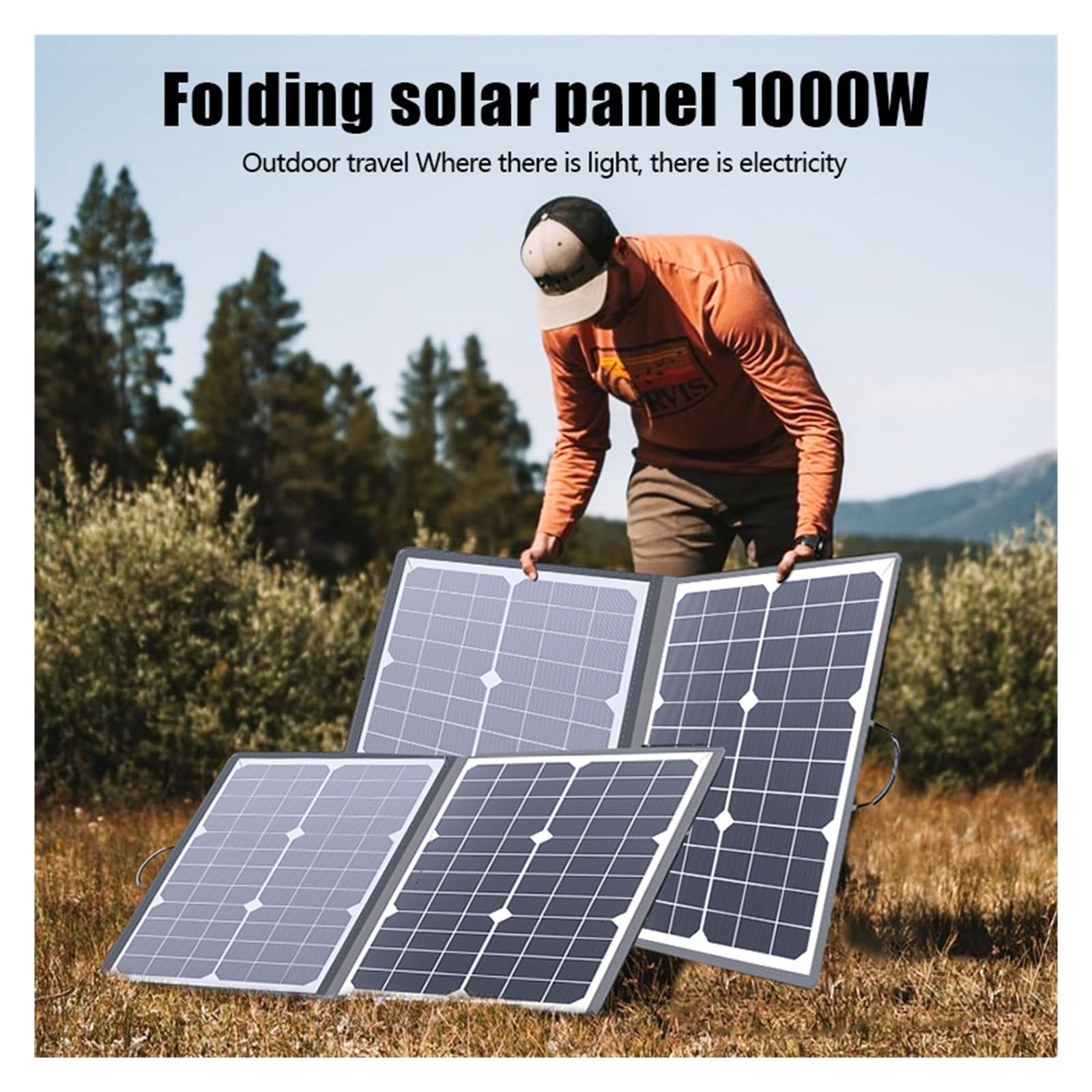 Tragbares Solarpanel-Set for Camping und Wohnmobil: faltbares 1000-W-Kraftwerk mit 18-V-Gleichstromausgang(With 100A controller)