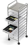 Simple Houseware Drawer Organizer Tray with 9 Adjustable Compartments, Black