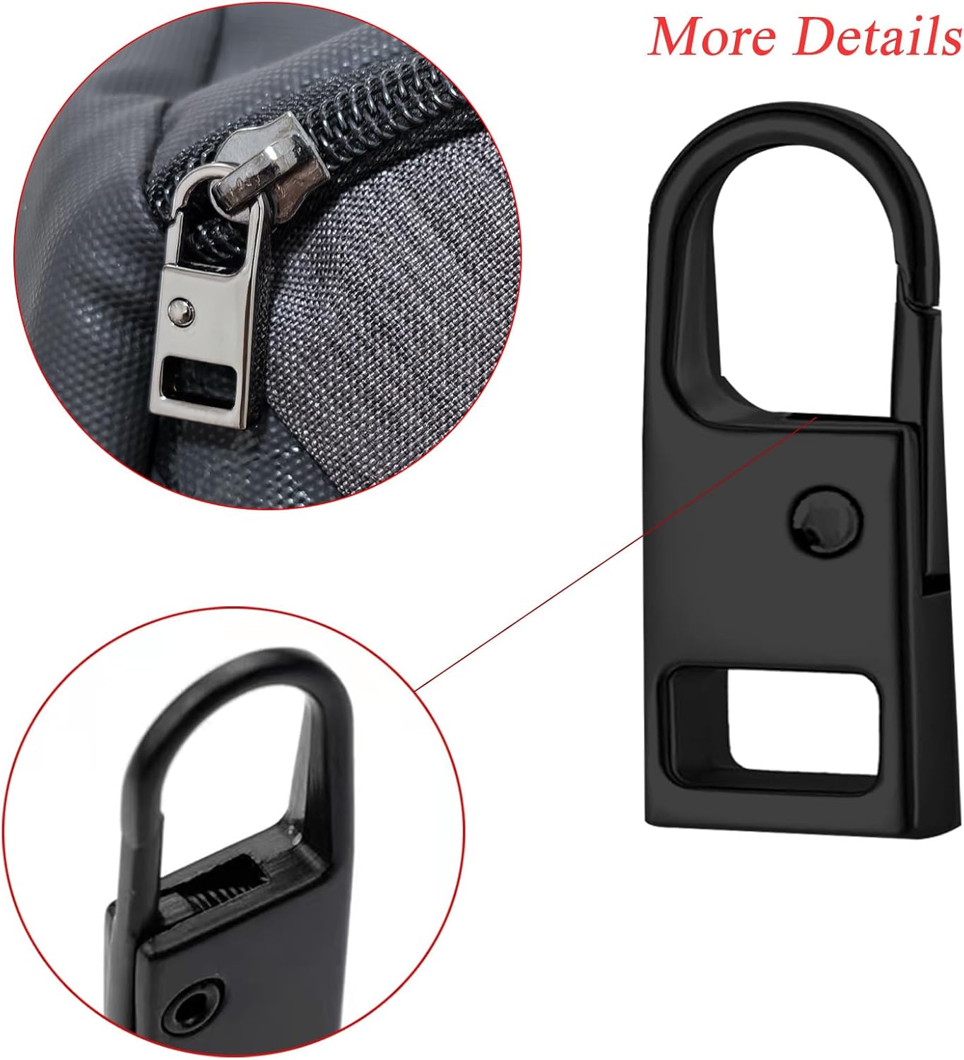 Urmspst Zipper Pull Replacement (Upgraded), 8 Pcs Detachable Zipper Pull Tabs for Boots Purse Luggage Clothing Jackets Backpacks Coat(2 Color Gold, Brilliant Black) - Image 6