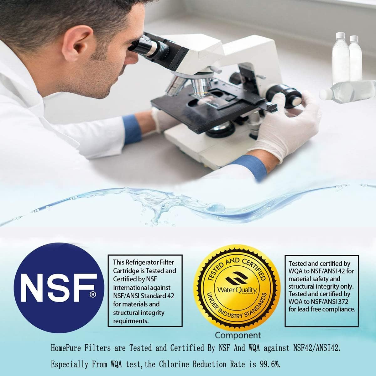 Compatible with WF 3CB Refrigerator Water Filter, Replacement for Pure Source 3, 706465, 242086201, 242086203, 242294501, 242069601, AP4567491, WF425, 9 Inch 4PACKS