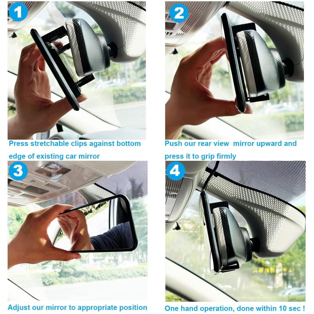 Specchietto Retrovisore Interno Auto per Renault Megane 2 3 4 Twingo Clio Talisman Captur Kwid Scenic 2, Convesso grandangolare Antiriflesso Interni Auto Vista Posteriore,Blue