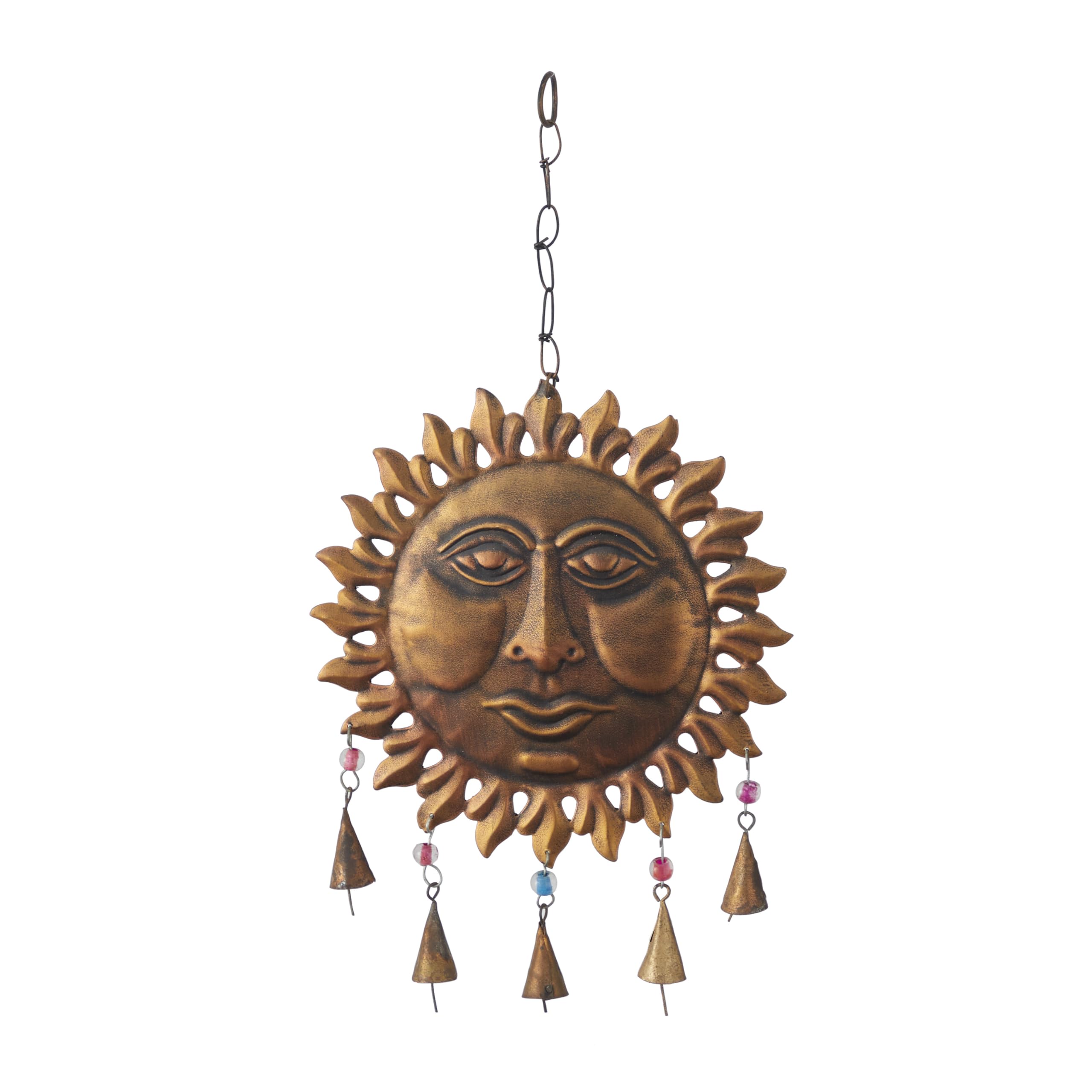 Deco 79 Campana A Vento, In Metallo, Marrone, 12,7 X 12,7 X 88,9