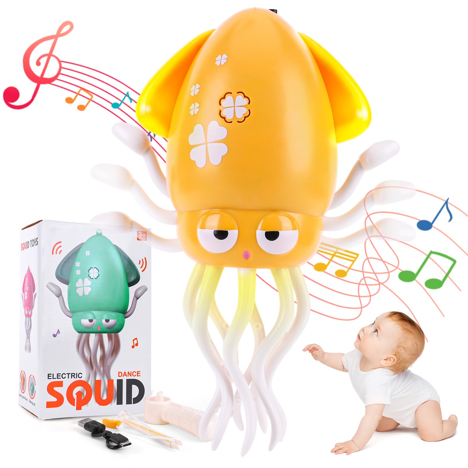 Arnbz 2025 New Crawling Electric Dancing Octopus Toy, Squid Tummy