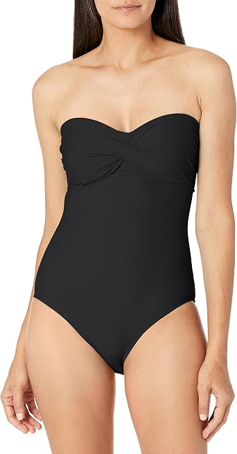Catalina Womens Twist Front Bandeau One Piece Swimsuit