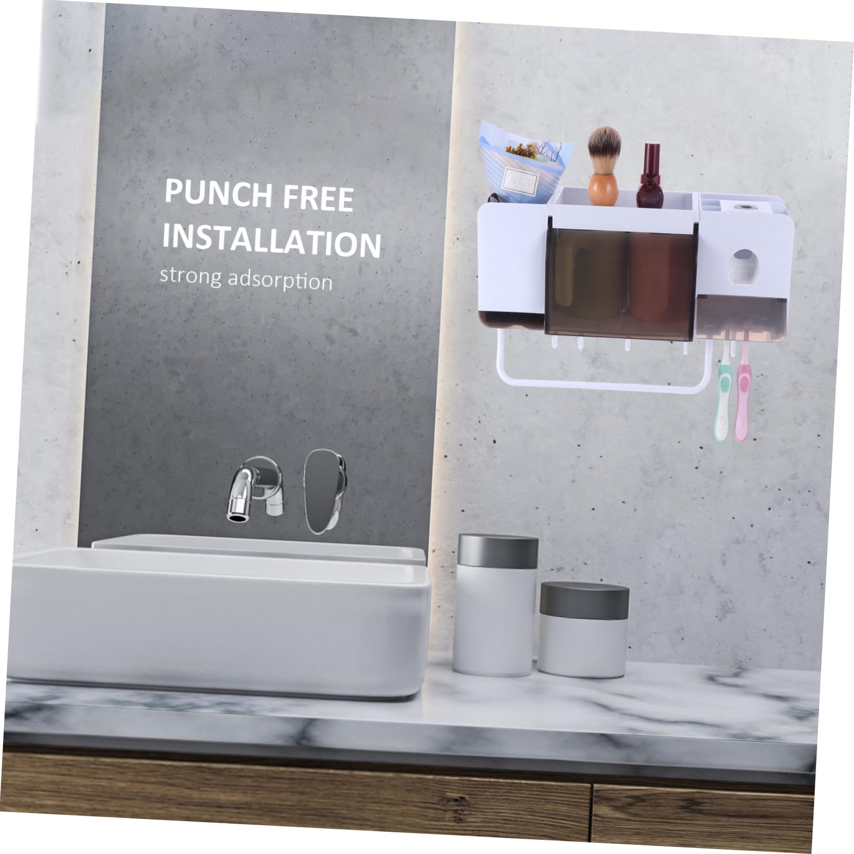Porta Spazzolini e Dentifricio, Set da Bagno e Cucina, Pp Bambù
