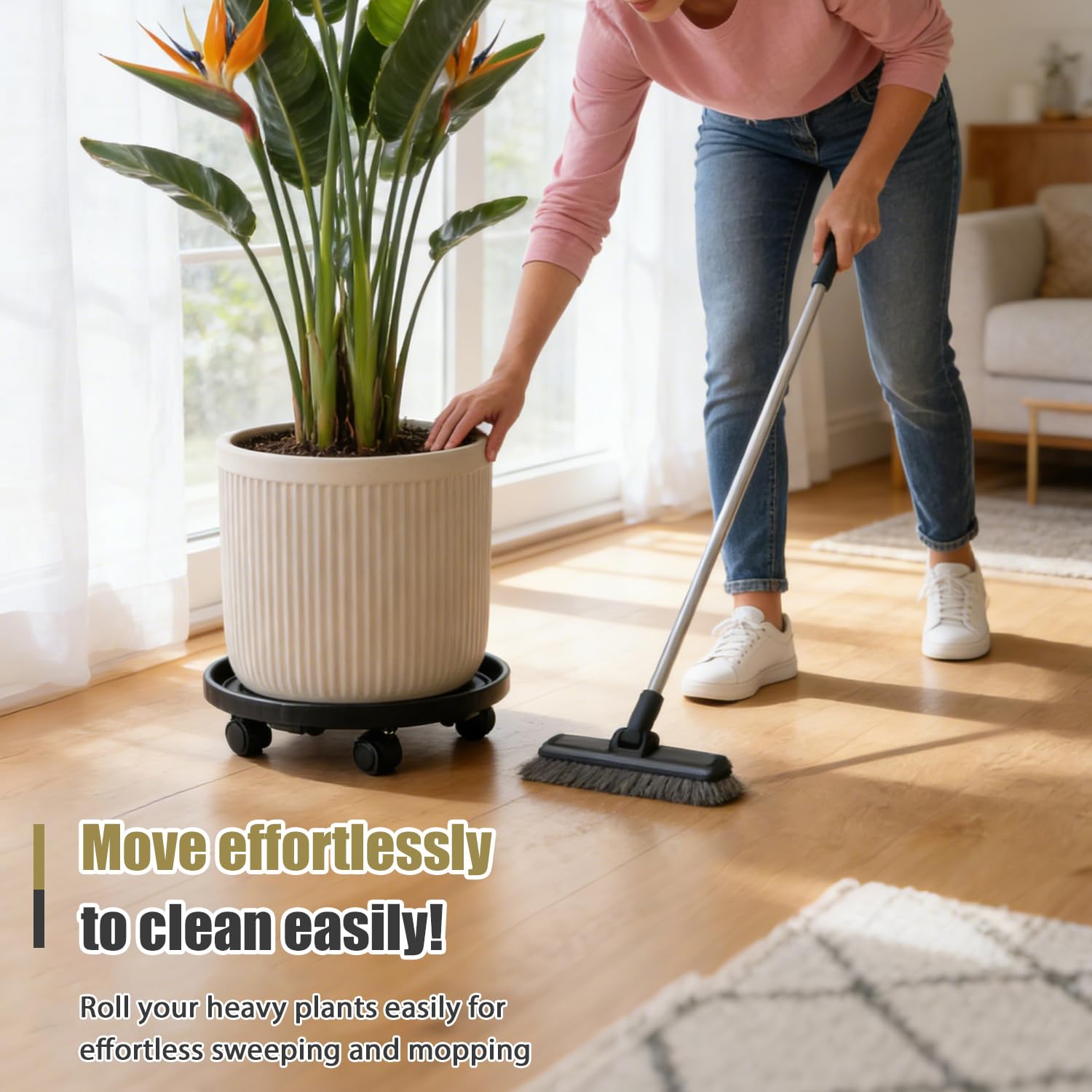 Large Rolling Plant Caddy - Easy Plant Moving -5
