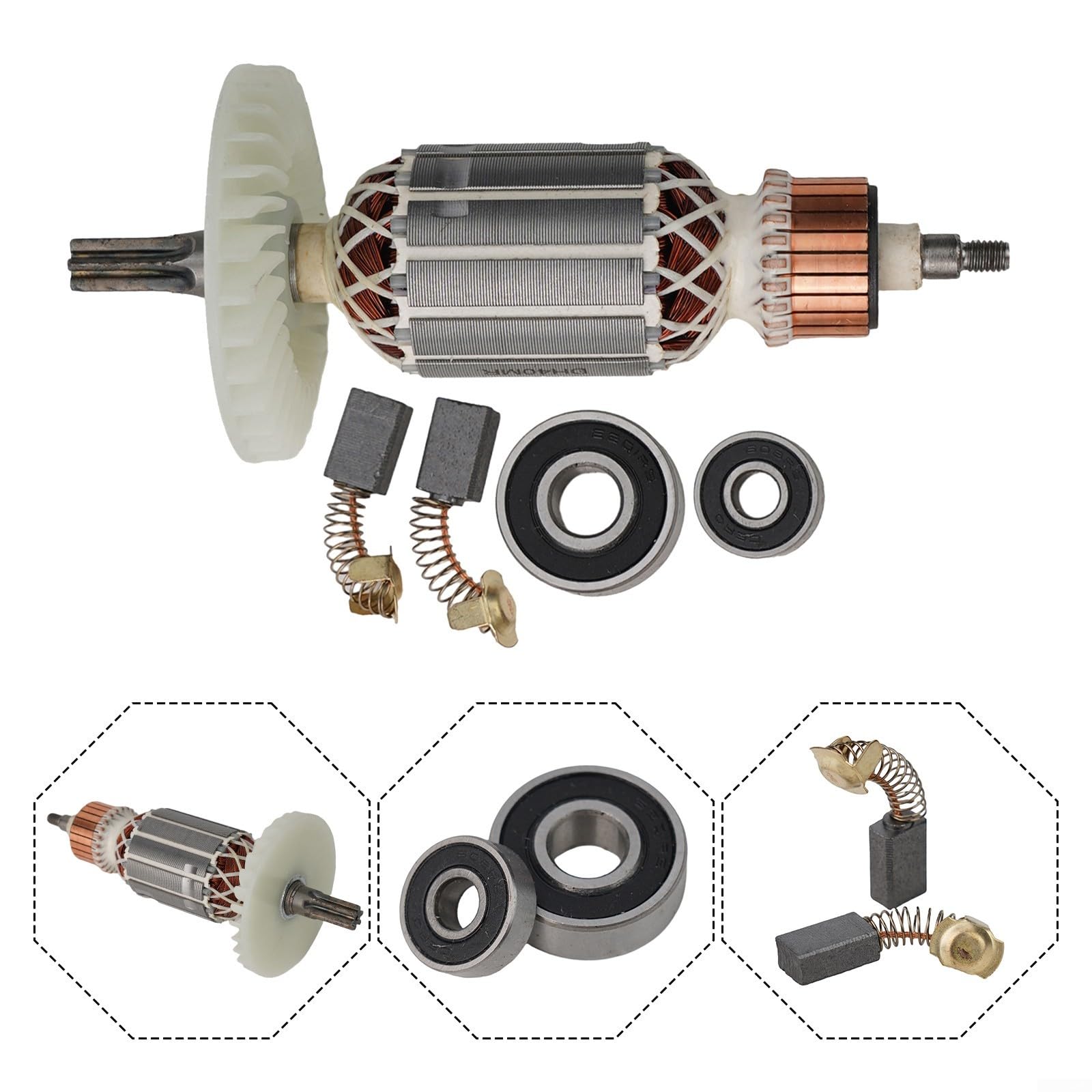 Brosses de carbone en métal pour compatibilité avec marteau rotatif Hitachi Dh40mr Dh40sr Dh40fr 220 V