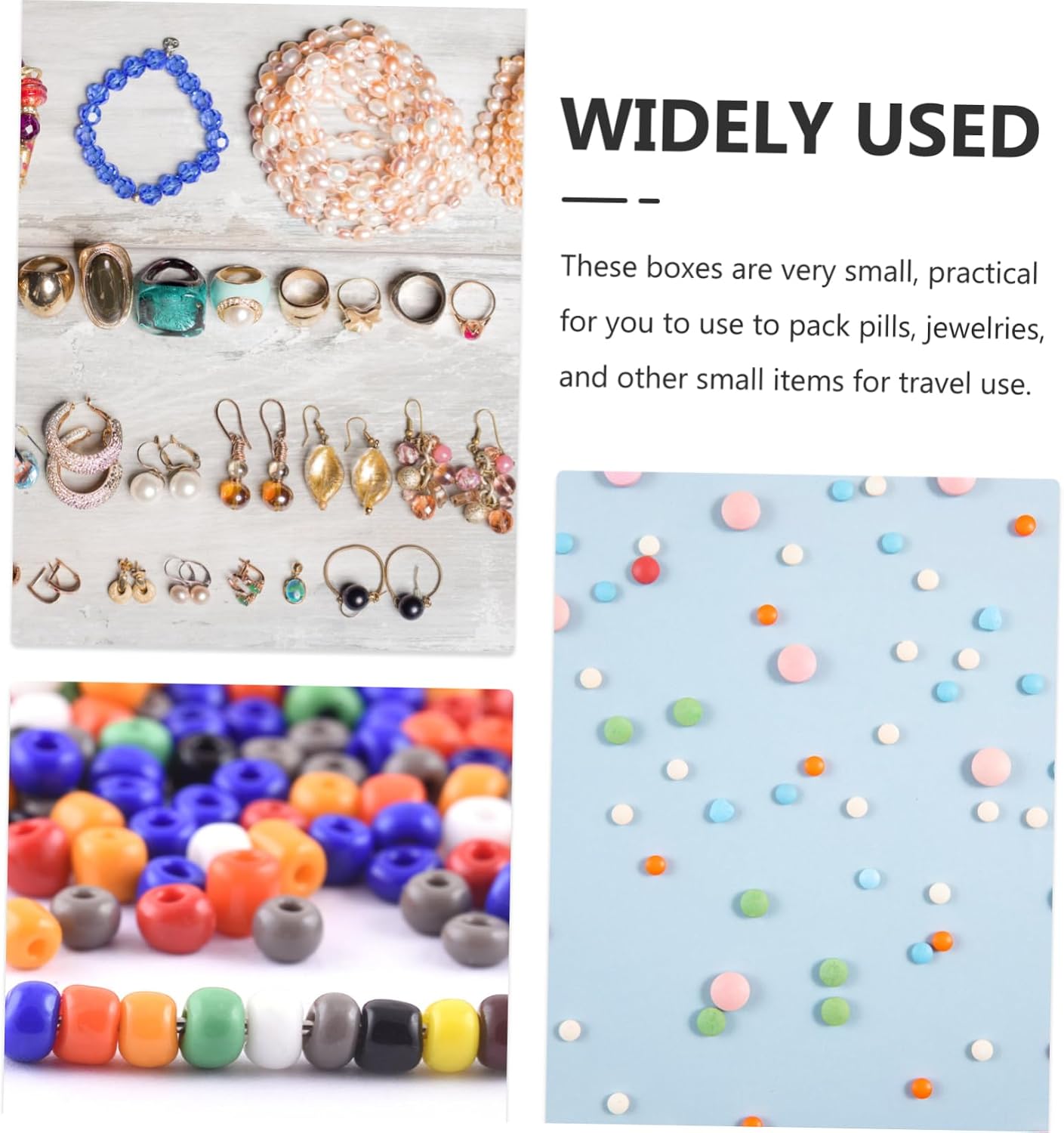 Beads Storage Box with Lid, PP Organizer for Small Items