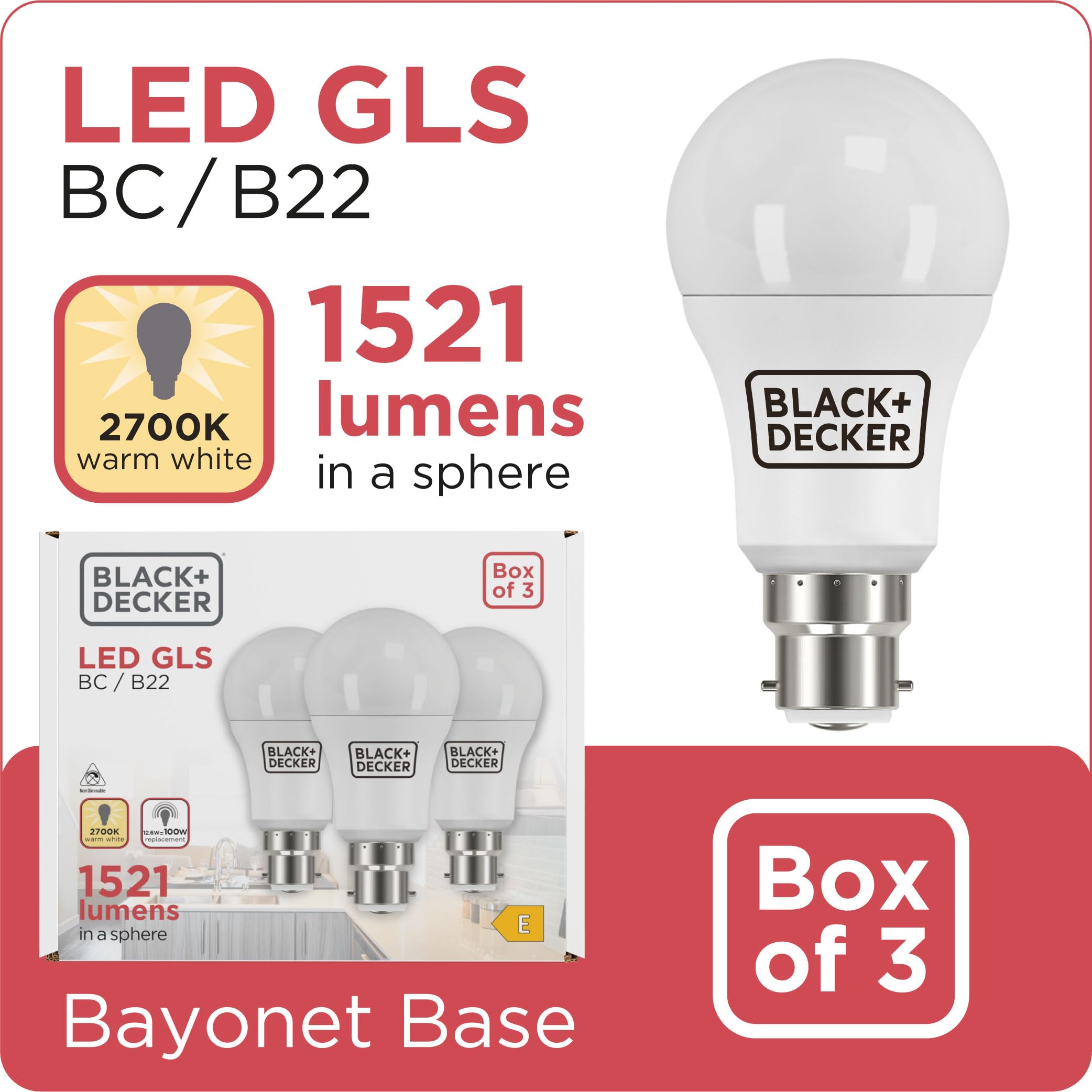BLACK+DECKER®, LED GLS Lightbulbs - Image 3