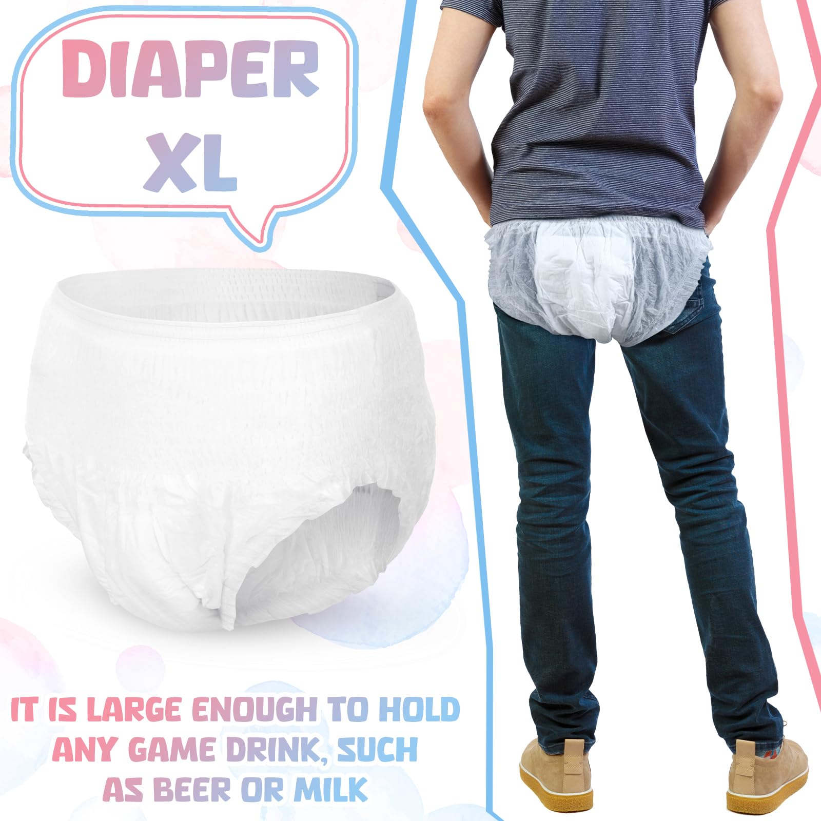 Hushee 12 zestawów zabawnych plastikowych butelek Chug Baby Shower Games Juegos Para Plastikowe butelki dla niemowląt Jednorazowe pieluchy ujawnienie płci Prezenty wyścigowe Pieluchy Feed Me Gra