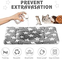 Vista 3 de Haull 4 piezas de ropa de cama impermeable de conejillo de indias, cama de conejillo de indias, forro suave para jaula de conejo, perro, tapete