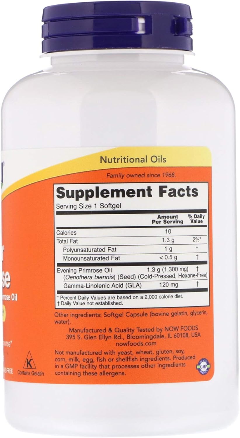 Now Foods Super Primrose 1300mg, 120 gels (Pack of 2)
