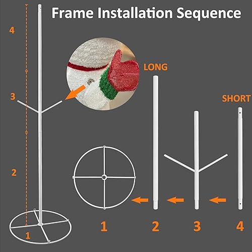 Miniatura 4 de YULETIME Familia de muñecos de nieve 3D preiluminados de 3 piezas, 60, 56 y 38 pulgadas, decoración navideña con 250 luces LED (familia muñeco de