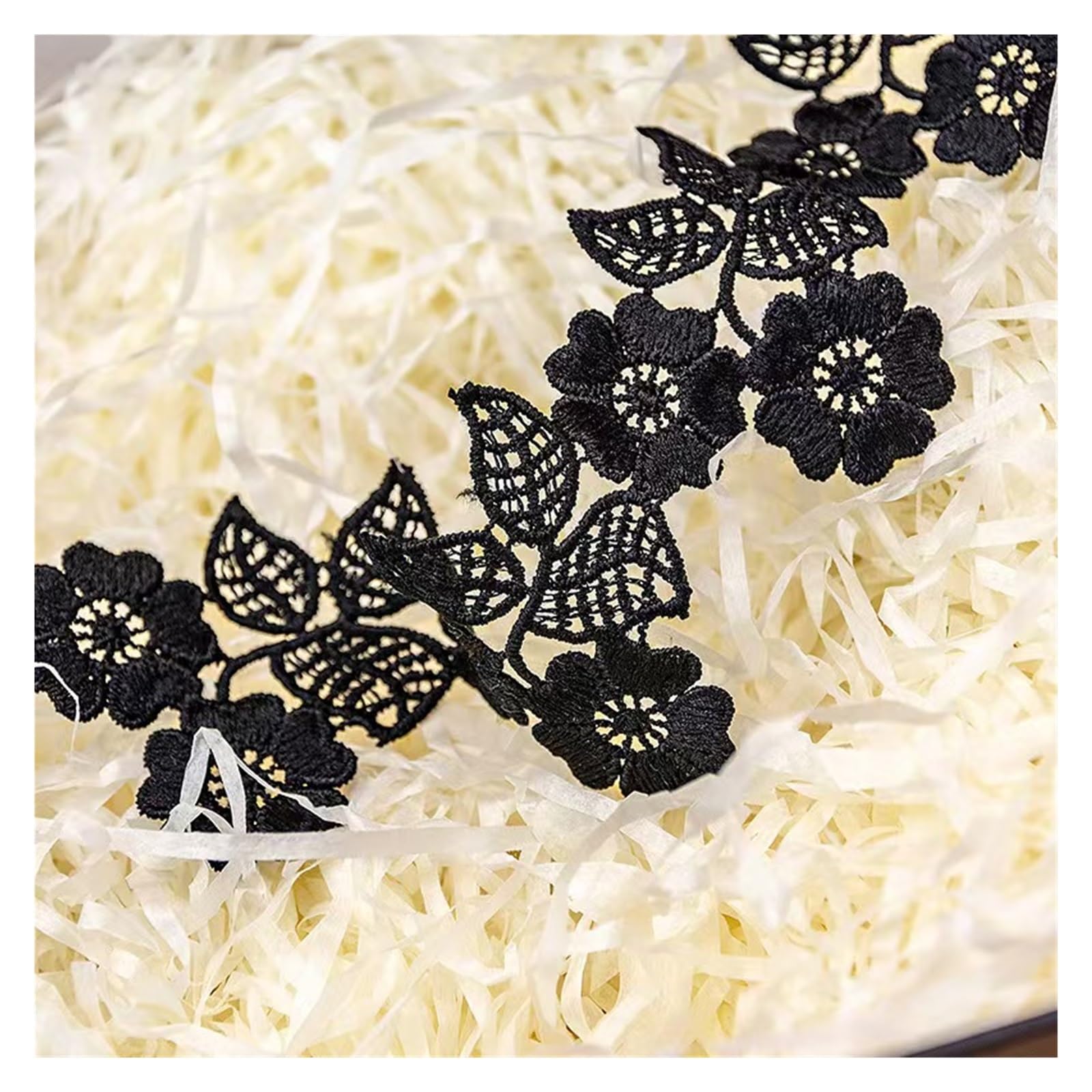 Spitzenborte, Spitzenstoff, Spitzenbordüre, Nähprojekte, Hochzeitsvorhänge, Dekoration, Scrapbooking (schwarz)